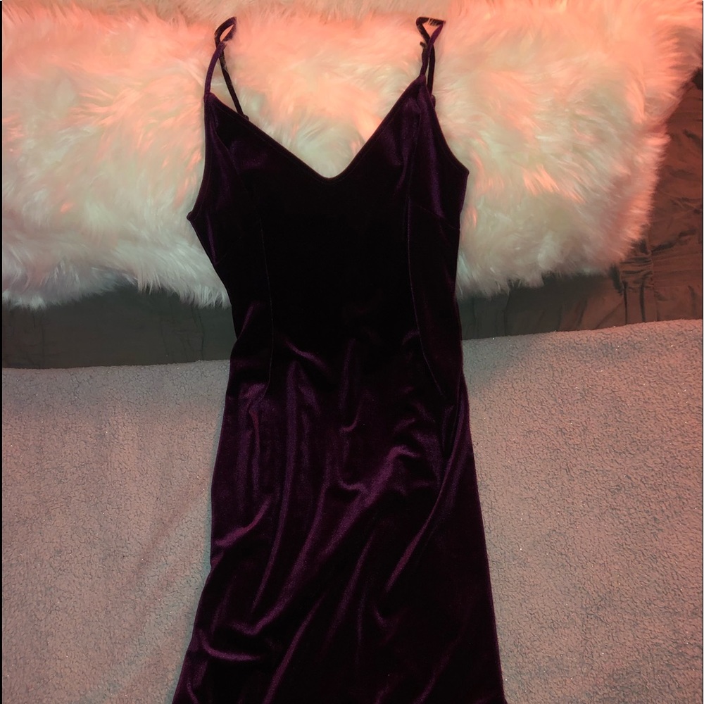 Burgundy velvet dress